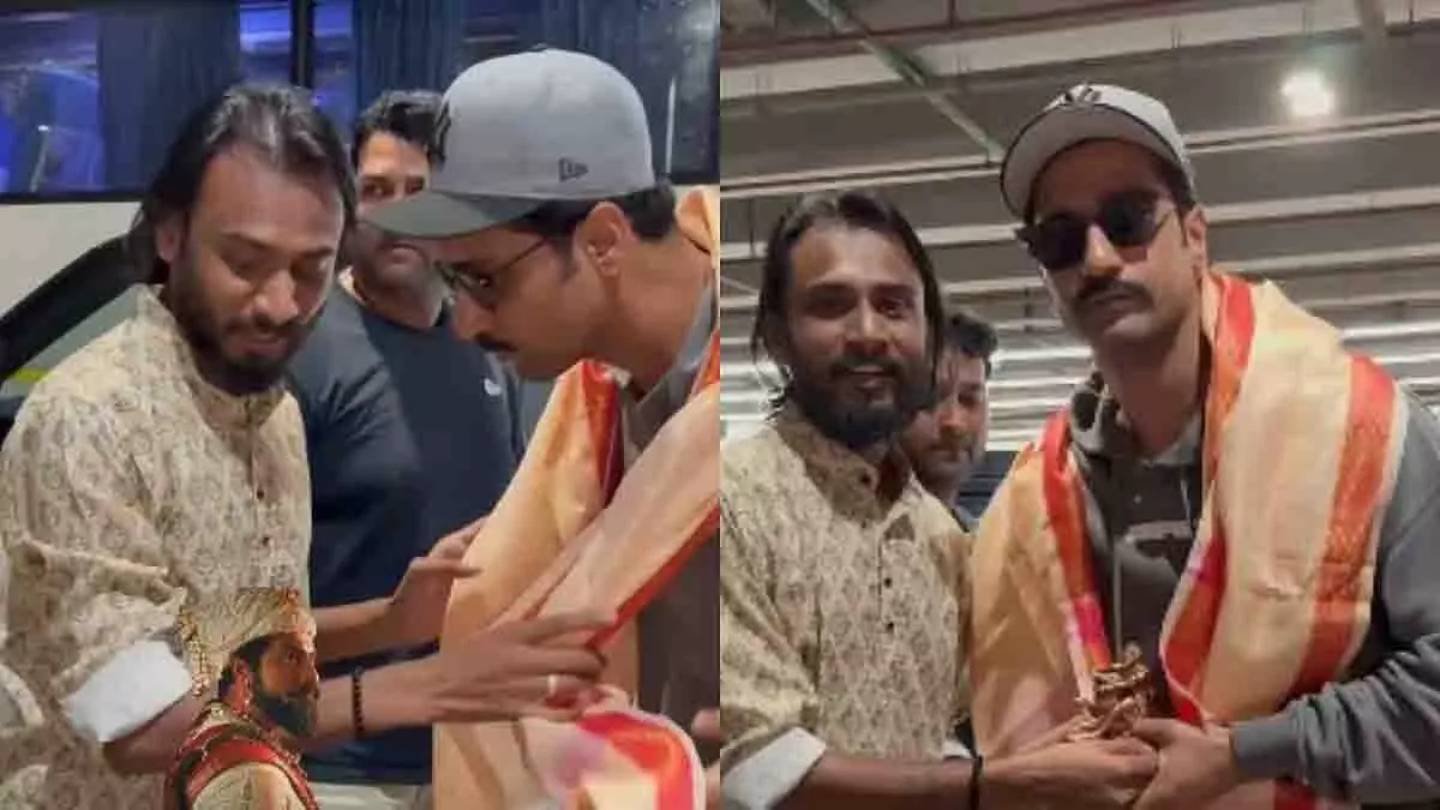 Watch: Vicky Kaushal Removes Shoes to Respect Fan’s Gift of Sambhaji Maharaj Statue