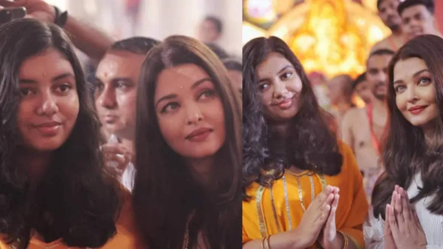Aishwarya Rai Bachchan Visits Ganapati Celebrations in Mumbai With Daughter Aaradhya and Mother Brinda Rai