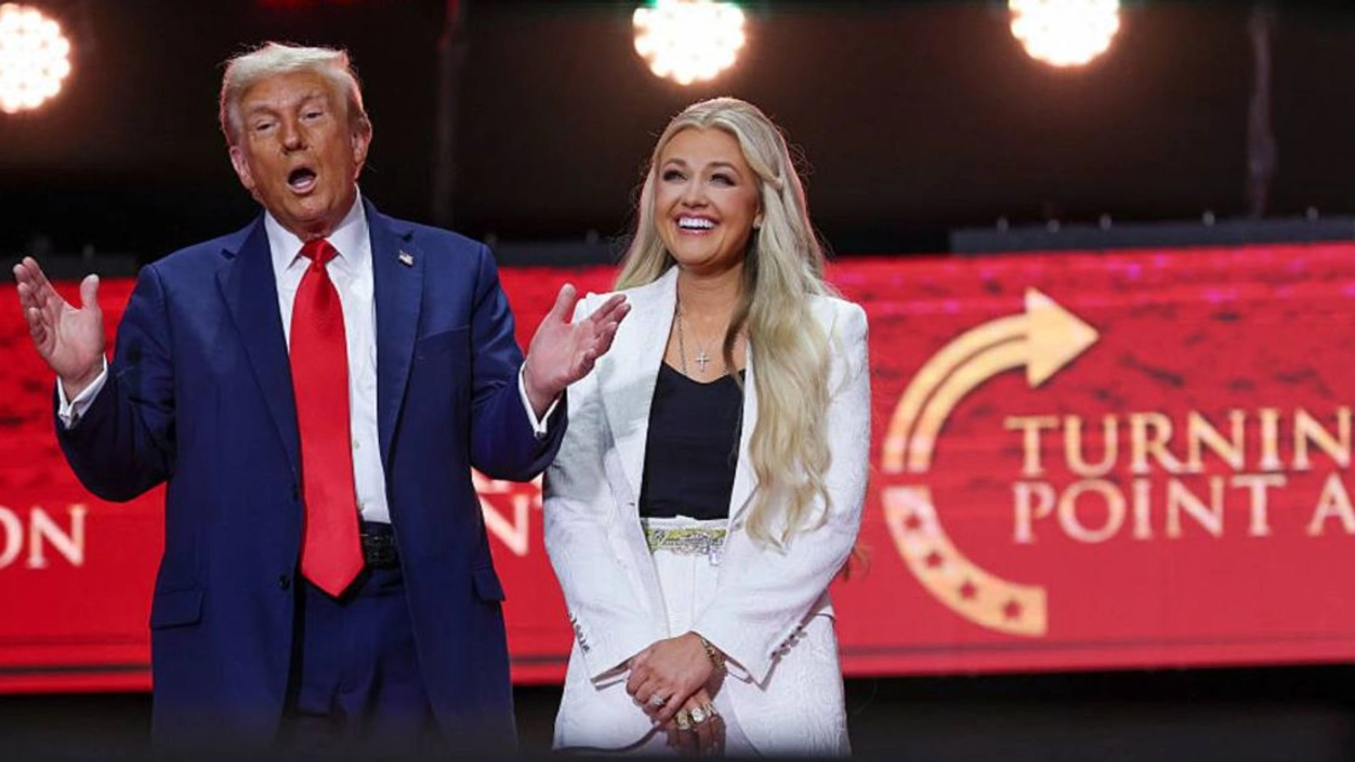 Trump’s dance at Charlie Kirk memorial brings smile to teary Erika