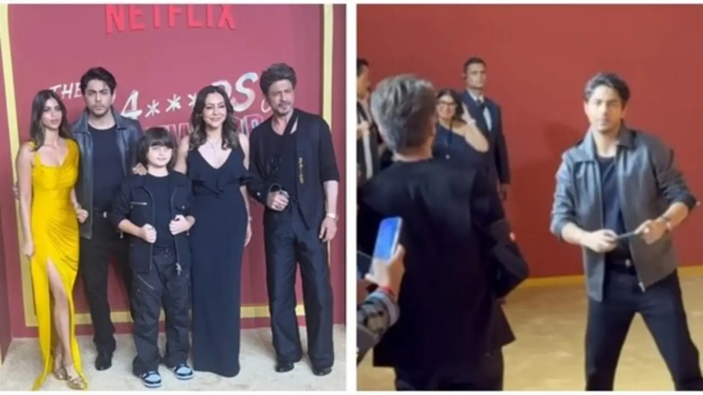 Shah Rukh Khan with family at Bollywood screening, Aryan’s photo
