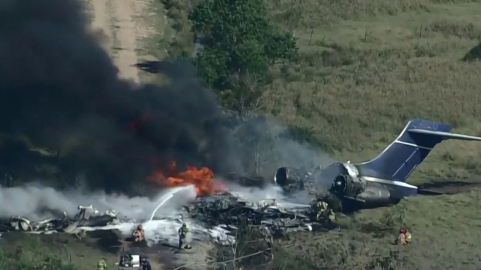 Texas plane crash: Fire erupts after trucks hit near Fort Worth