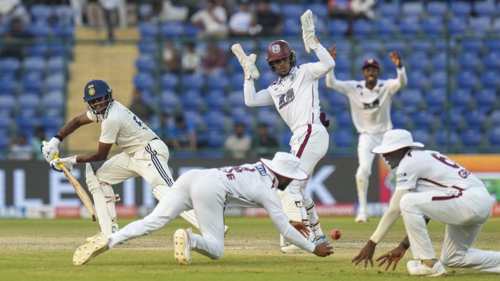 India chasing 120 against West Indies in second Test.