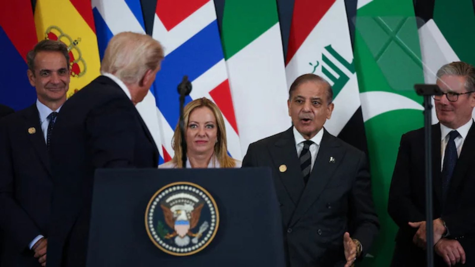 Trump praises Modi, gestures toward Sharif in Egypt meeting.