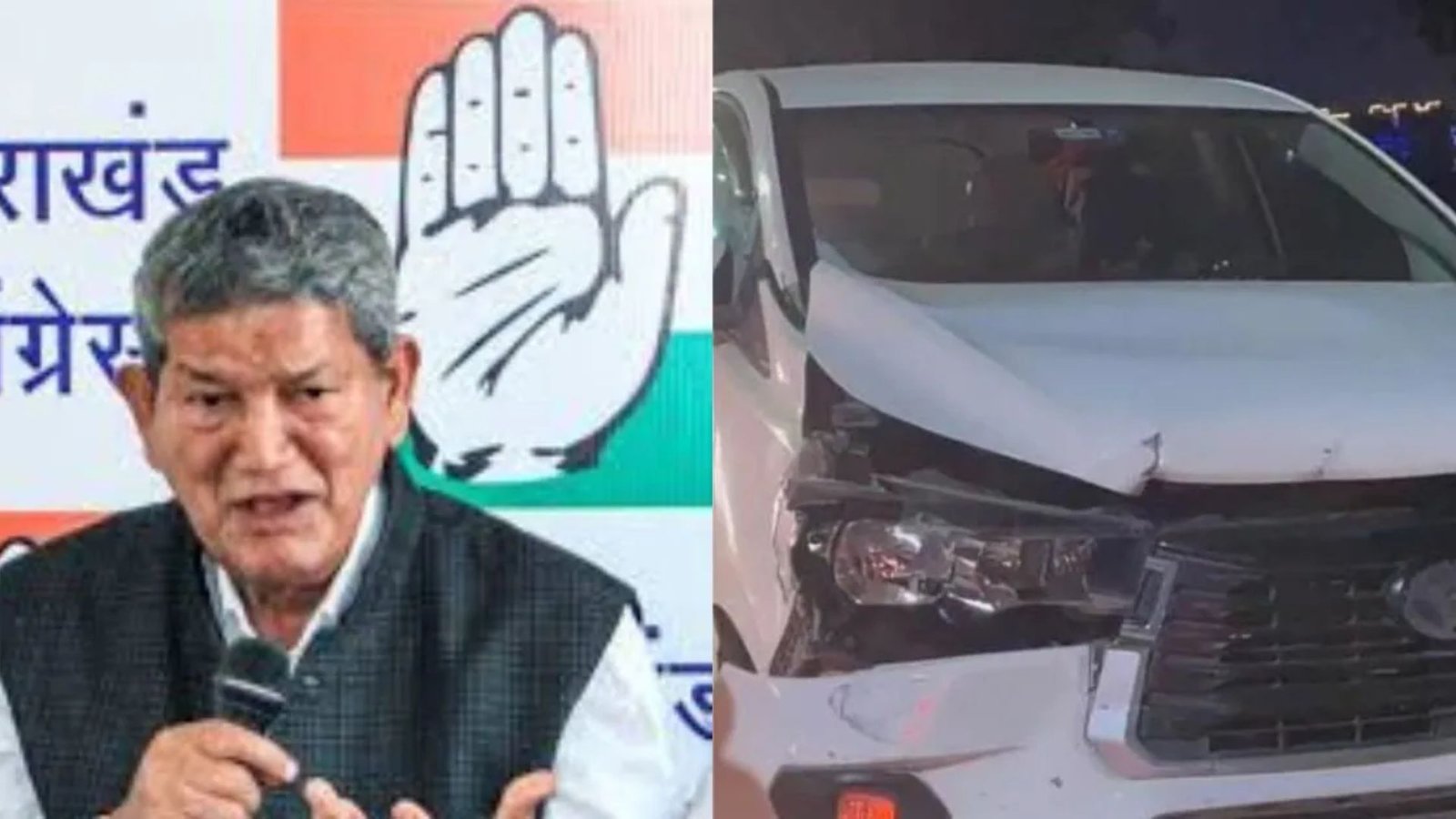 Ex-Uttarakhand CM Harish Rawat’s Vehicle Damaged in Crash Scare Near Kankerkheda
