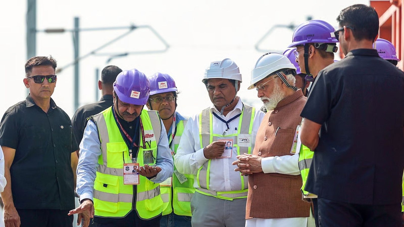 Modi reviews Mumbai-Ahmedabad bullet train progress at Surat station